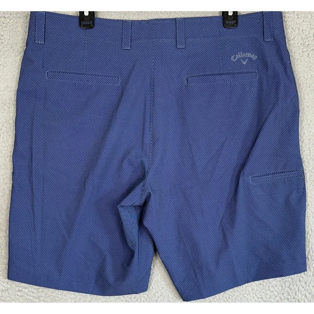 Callaway Shorts Mens 38 Blue Performance Golf Chino Geometric Stretch Flat Front